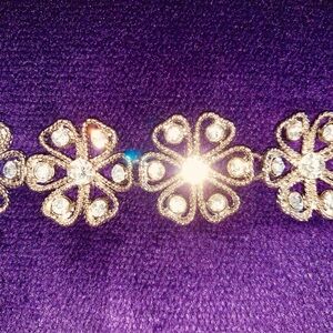 NWT BLING Pair of Trifari Floral Bracelets